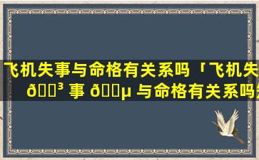 飞机失事与命格有关系吗「飞机失 🌳 事 🌵 与命格有关系吗知乎」